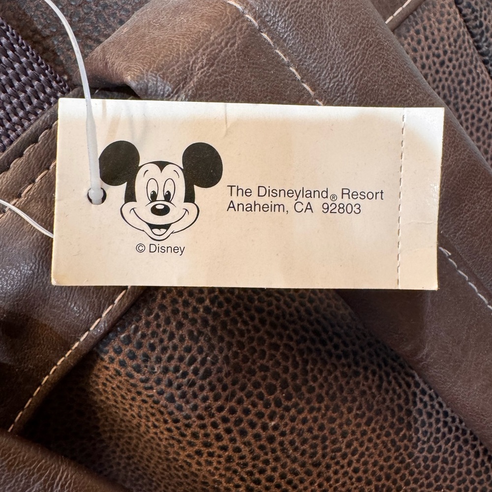 Vintage Disneyland backpack. Brown leather. Tag still attached. - Picture 2 of 6